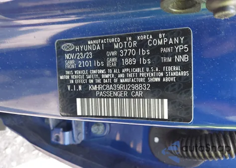 2024 Hyundai Venue Sel z USA, uszkodzony, nr VIN KMHRC8A39RU298832